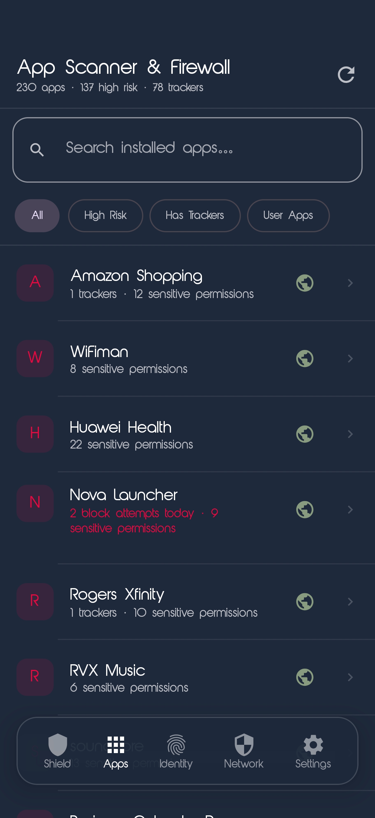 Ghostwall app screen 5